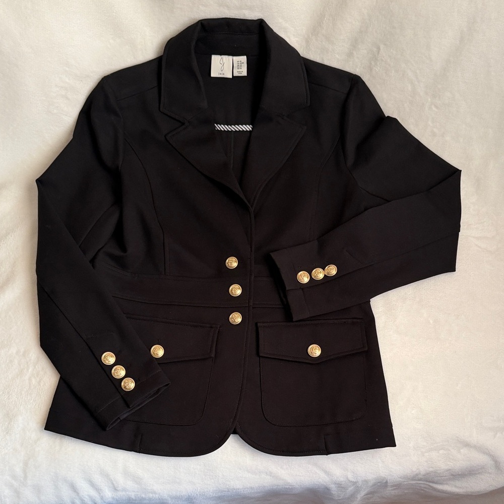 Joie Elegant Black Blazer with Gold Buttons